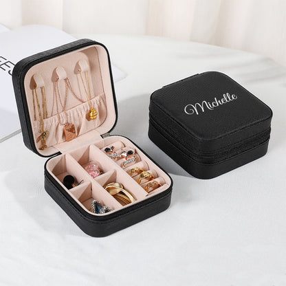 Personalised Name PU Leather Jewellery Box | Wedding Gift & Jewellery Organiser