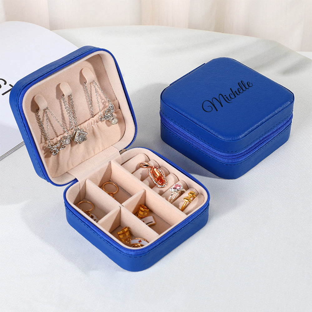 Personalised Name PU Leather Jewellery Box | Wedding Gift & Jewellery Organiser
