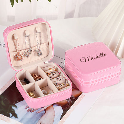 Personalised Name PU Leather Jewellery Box | Wedding Gift & Jewellery Organiser