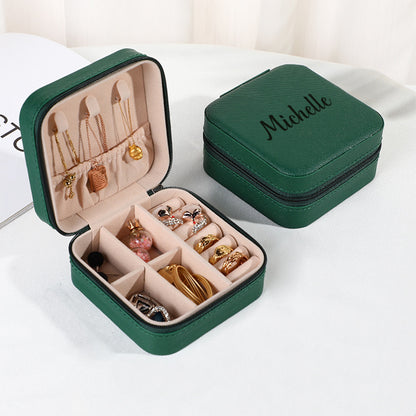 Personalised Name PU Leather Jewellery Box | Wedding Gift & Jewellery Organiser