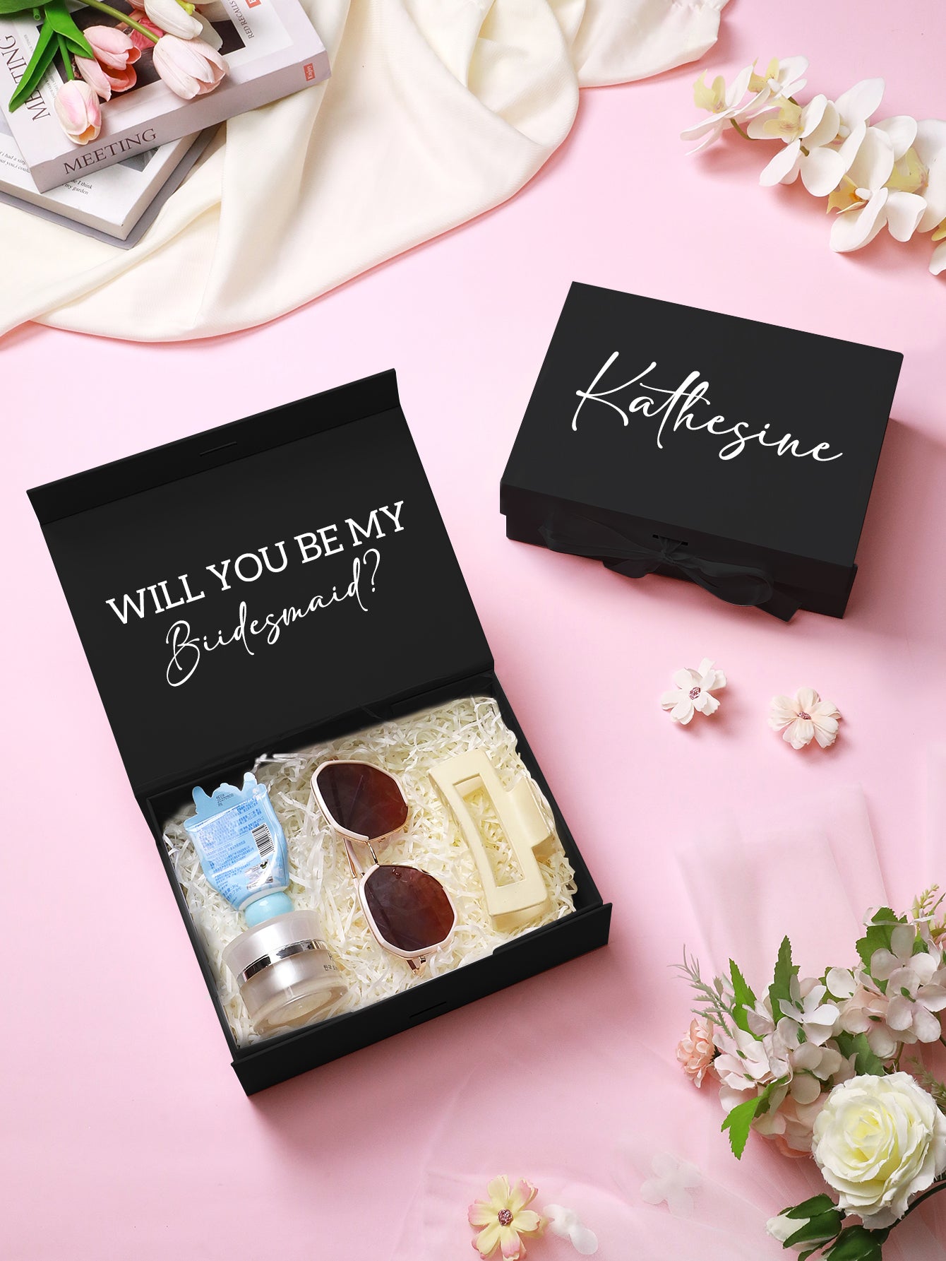 Personalised Bridesmaid Proposal Gift Box - Custom Empty Gift Box for Wedding Party