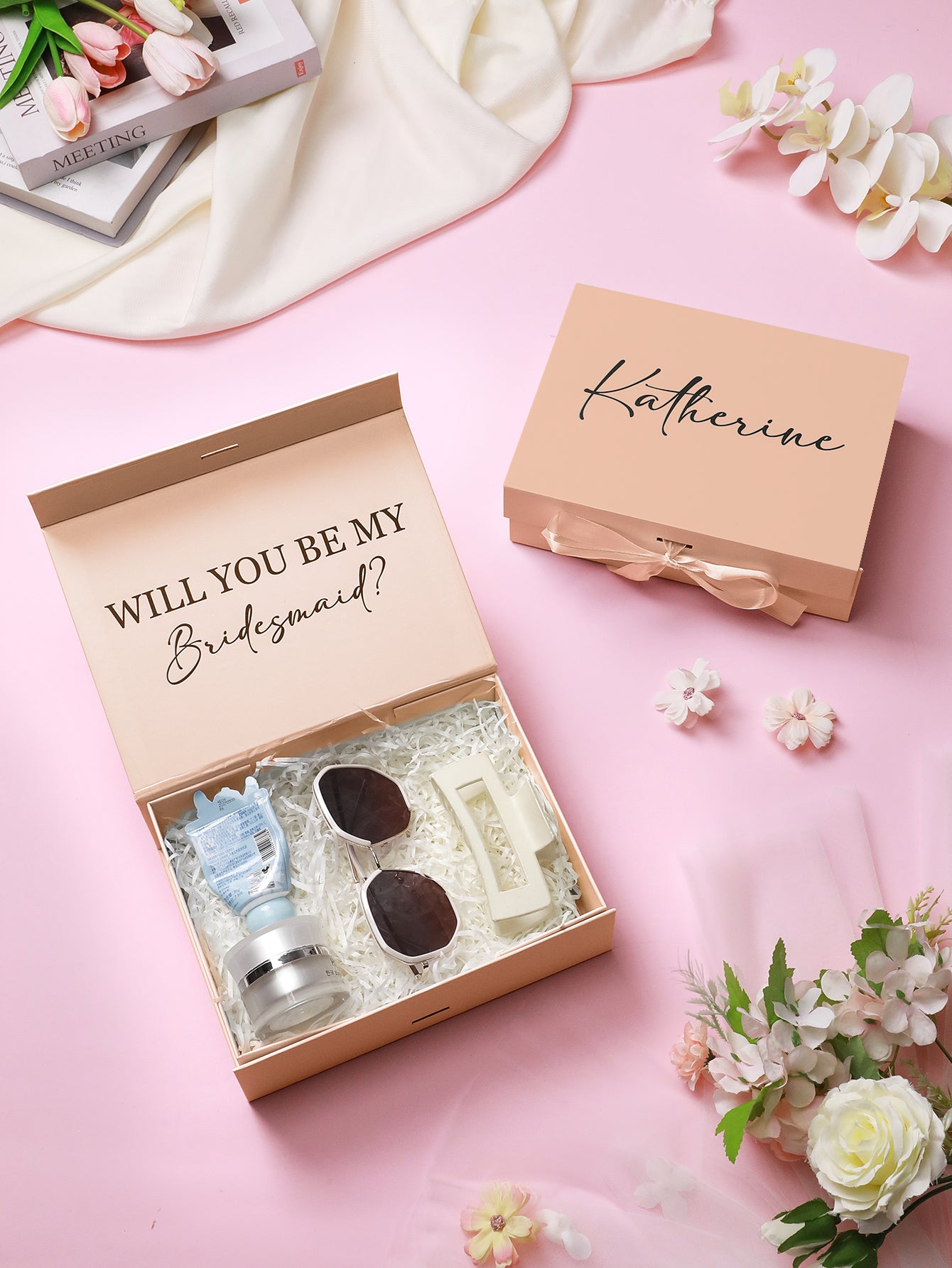Personalised Bridesmaid Proposal Gift Box - Custom Empty Gift Box for Wedding Party