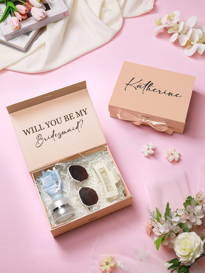 Personalised Bridesmaid Proposal Gift Box - Custom Empty Gift Box for Wedding Party