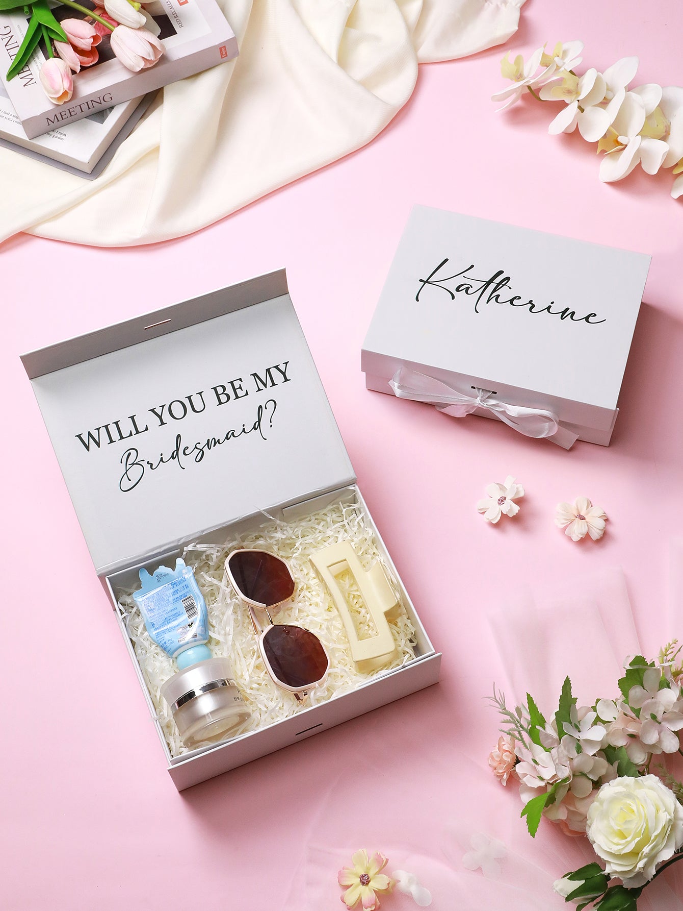 Personalised Bridesmaid Proposal Gift Box - Custom Empty Gift Box for Wedding Party