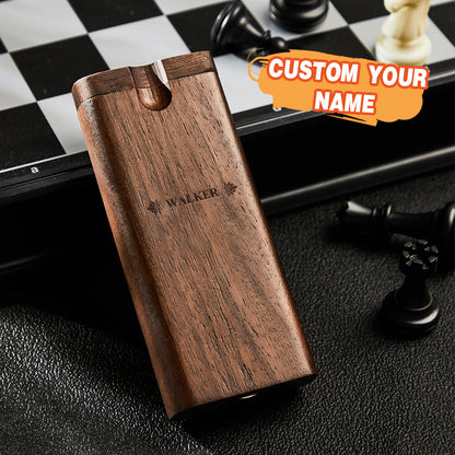Personalised Name Wooden Dugout Box with One Hitter & Cleaning Tool | Custom Gift for Men