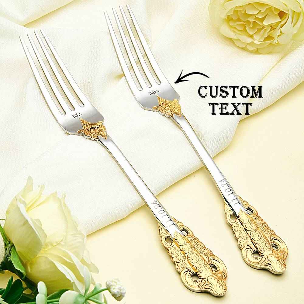 Personalized Wedding Tableware Mr & Mrs Wedding Forks Wedding Gifts