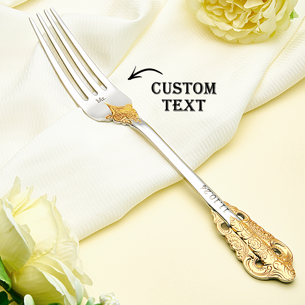 Personalised Mr & Mrs Wedding Forks - Customisable Wedding Tableware Gifts