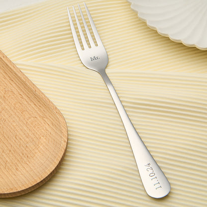 Personalised Mr & Mrs Wedding Forks Set - Engraved Wedding Tableware Gift