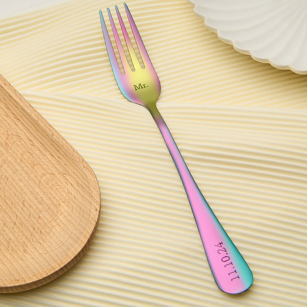 Personalised Mr & Mrs Wedding Forks Set - Engraved Wedding Tableware Gift