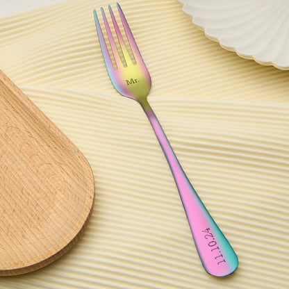Personalised Mr & Mrs Wedding Forks Set - Engraved Wedding Tableware Gift