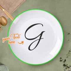 Personalized Letter Initial Ceramic Dinner Plate Tableware
