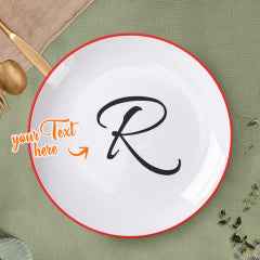 Personalized Letter Initial Ceramic Dinner Plate Tableware