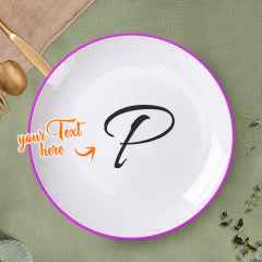 Personalized Letter Initial Ceramic Dinner Plate Tableware