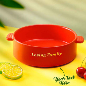 Custom Engraved Plate Binaural Ceramic Bowl Tableware Home Decoration