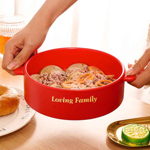 Custom Engraved Plate Binaural Ceramic Bowl Tableware Home Decoration