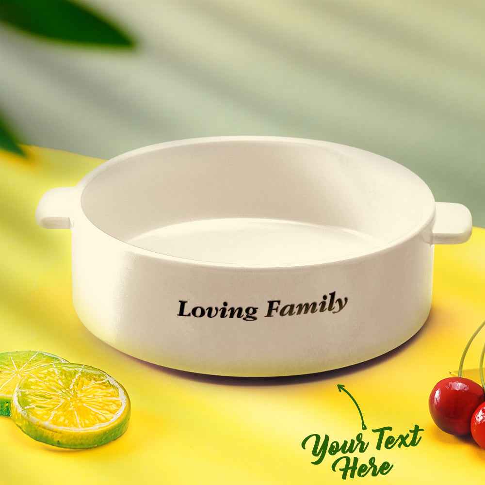 Custom Engraved Plate Binaural Ceramic Bowl Tableware Home Decoration