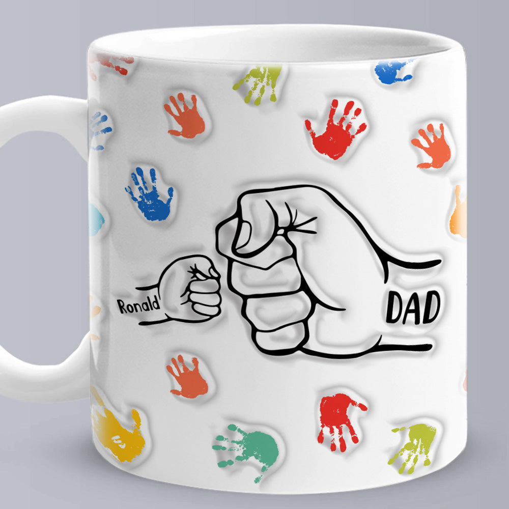 Personalised 3D Inflated Effect Mug - Custom Ceramic Gift for Dad & Grandpa
