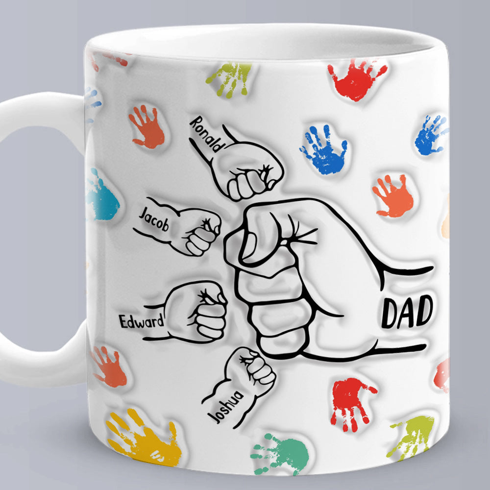 Personalised 3D Inflated Effect Mug - Custom Ceramic Gift for Dad & Grandpa