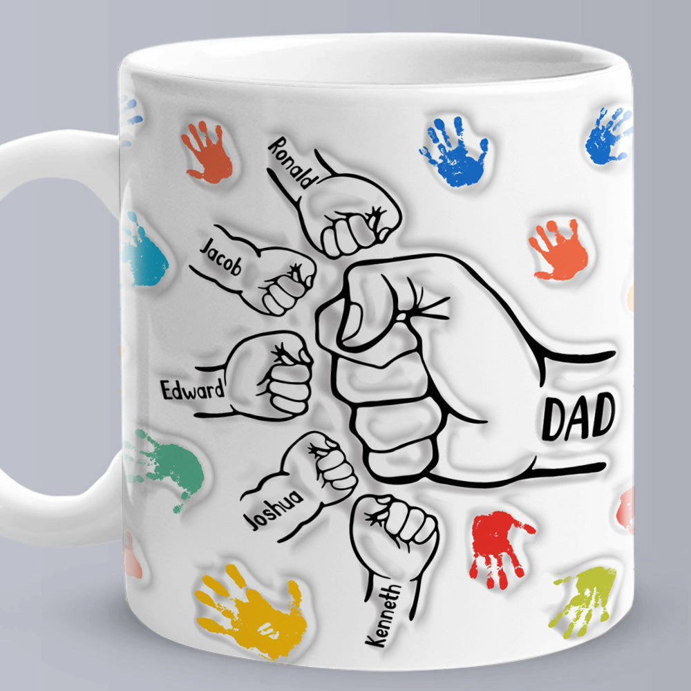 Personalised 3D Inflated Effect Mug - Custom Ceramic Gift for Dad & Grandpa