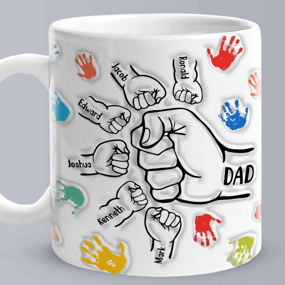 Personalised 3D Inflated Effect Mug - Custom Ceramic Gift for Dad & Grandpa