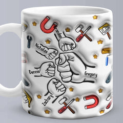 Personalised 'Fist Bump' Mug for Papa - Custom 3D Inflated Design - Father's Day Gift Idea