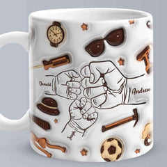 Personalized Fist Bump Mug for Papa or Grandpa - Perfect Father's Day Gift