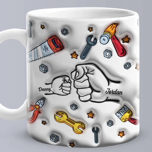 Personalised Names 1-6 Kids Custom 3D Inflated Effect Mug - Father's Day Gift