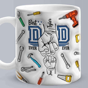 Personalized Names 3D Inflated Effect Printed Mug - Custom Father's Day Gift