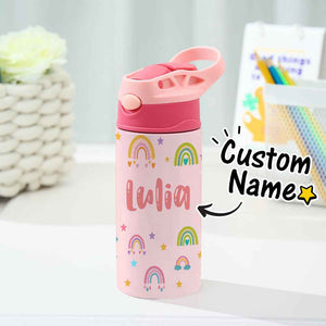 Custom Name Rainbow Stainless Steel Water Cup Children's Day Gift for Kids