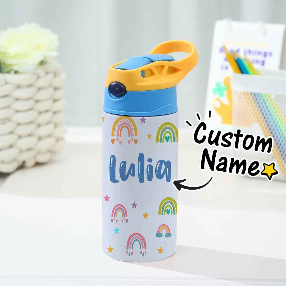 Custom Name Rainbow Stainless Steel Water Cup Children's Day Gift for Kids
