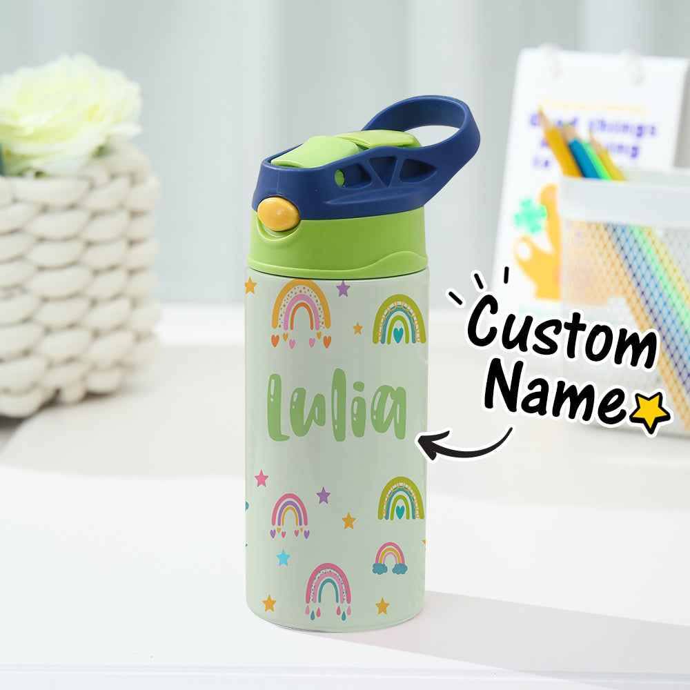 Custom Name Rainbow Stainless Steel Water Cup Children's Day Gift for Kids