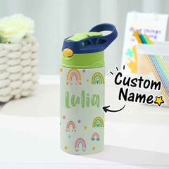 Custom Name Rainbow Stainless Steel Water Cup Children's Day Gift for Kids