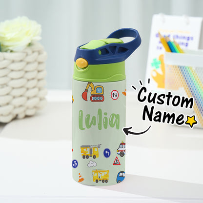 Personalised Tractor Stainless Steel Water Bottle for Kids | Children's Day Gift