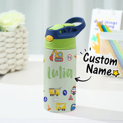 Personalised Tractor Stainless Steel Water Bottle for Kids | Children's Day Gift