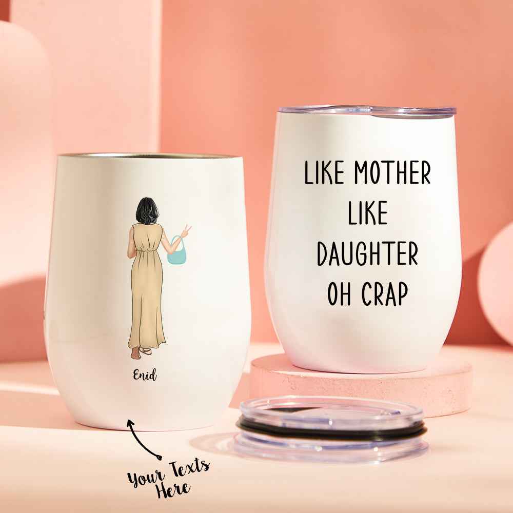 Custom Image Engraved Mugs Like Mother Like Daughter Gifts for Mom