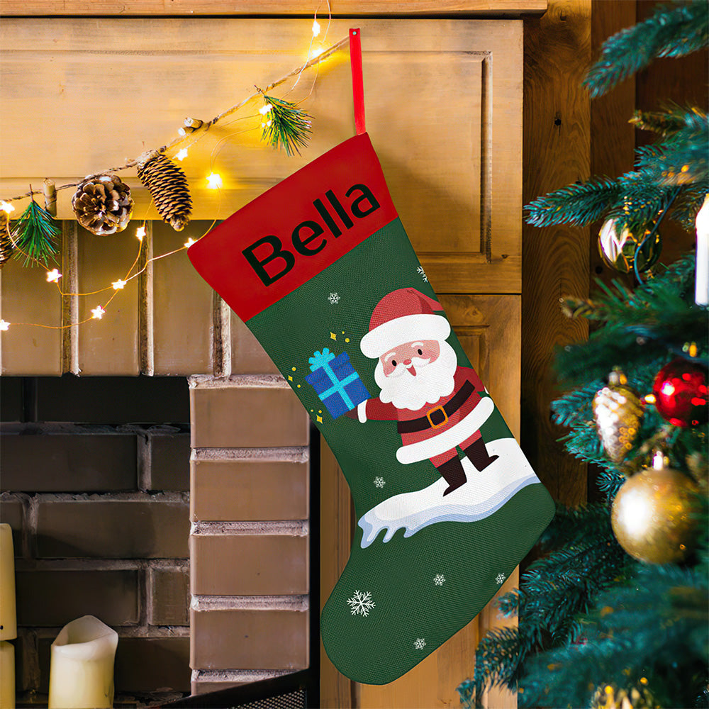 Personalised Christmas Stocking - Custom Name Embroidery | Ballantines Font