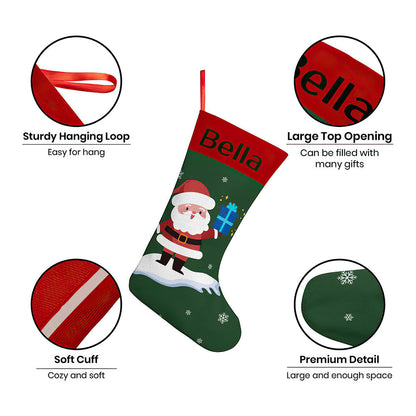 Personalised Christmas Stocking - Custom Name Embroidery | Ballantines Font