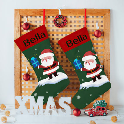 Personalised Christmas Stocking - Custom Name Embroidery | Ballantines Font