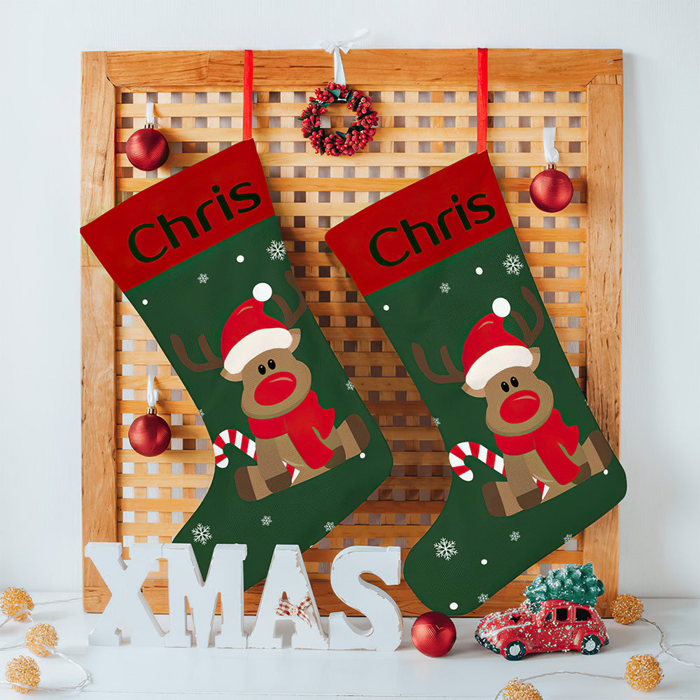 Personalised Christmas Stocking - Custom Name Embroidery | Ballantines Font
