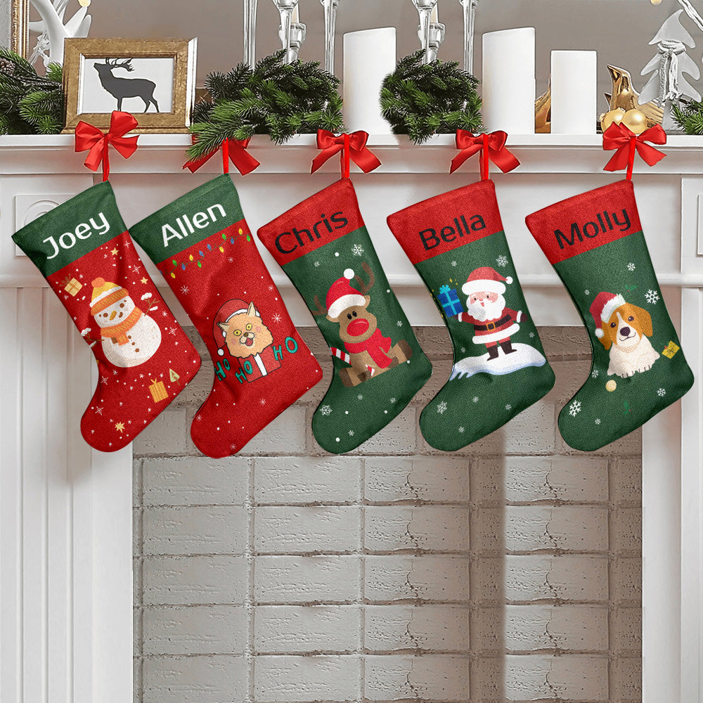 Personalised Christmas Stocking - Custom Name Embroidery | Ballantines Font