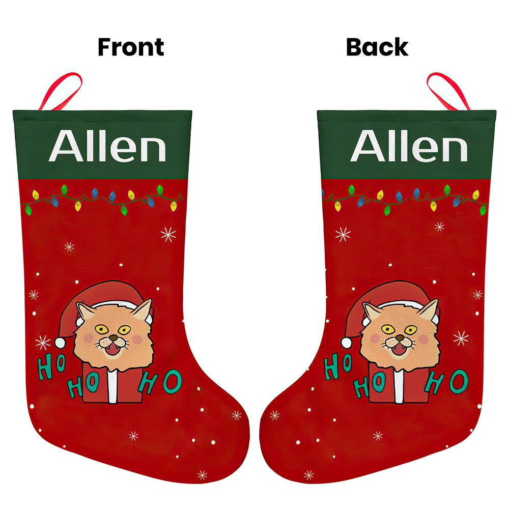 Personalised Christmas Stocking - Custom Name Embroidery | Ballantines Font