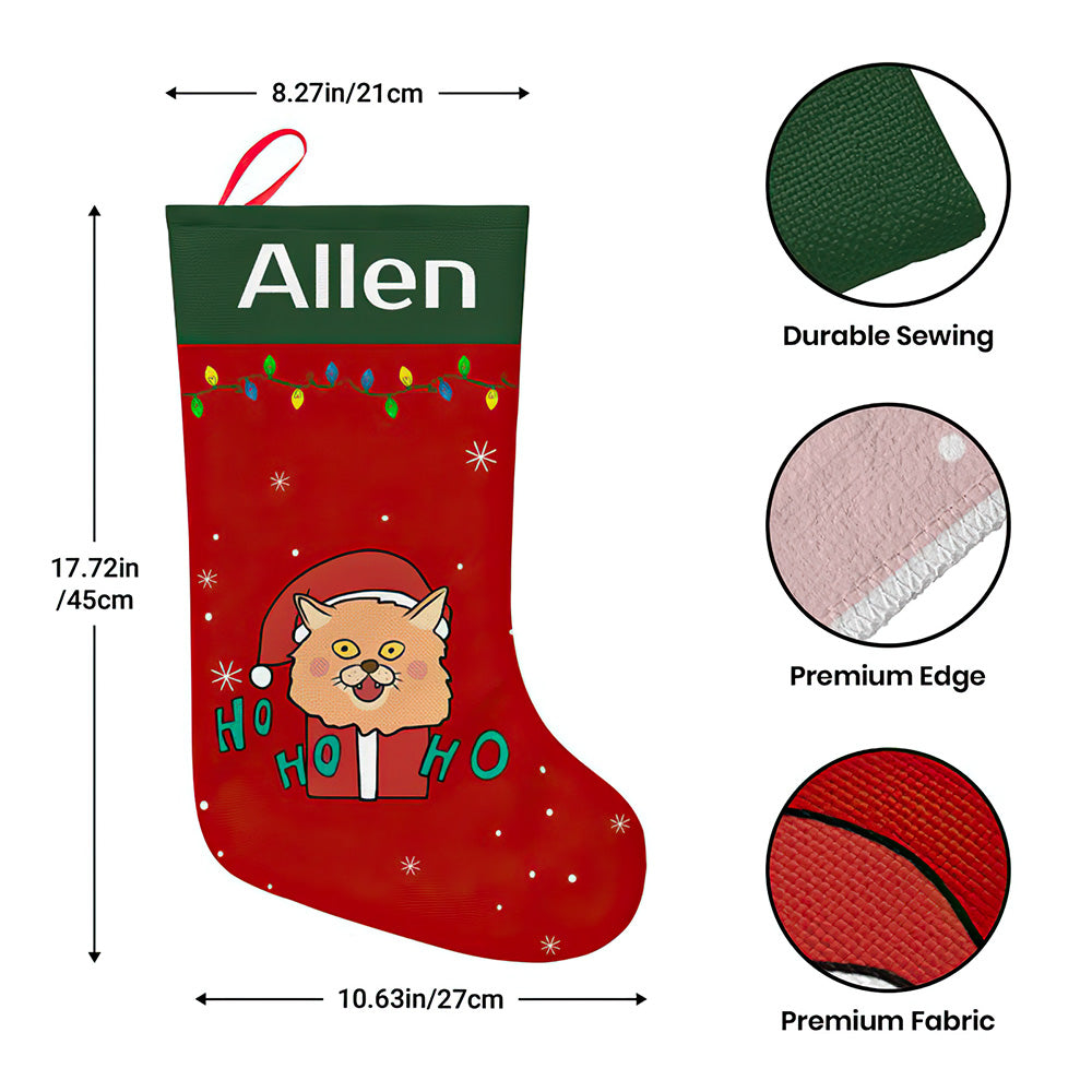 Personalised Christmas Stocking - Custom Name Embroidery | Ballantines Font