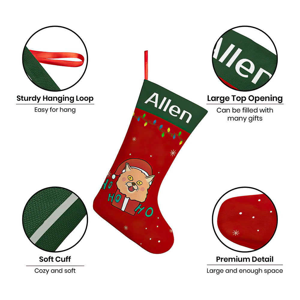 Personalised Christmas Stocking - Custom Name Embroidery | Ballantines Font