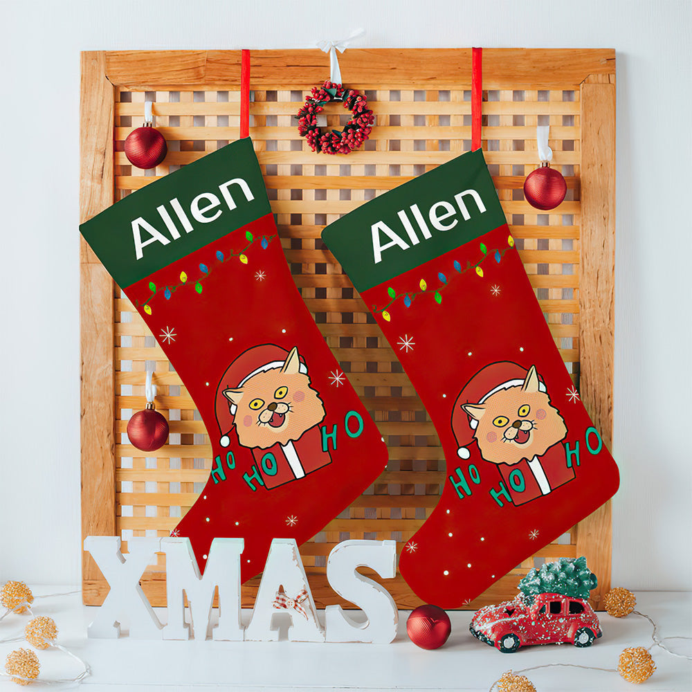 Personalised Christmas Stocking - Custom Name Embroidery | Ballantines Font