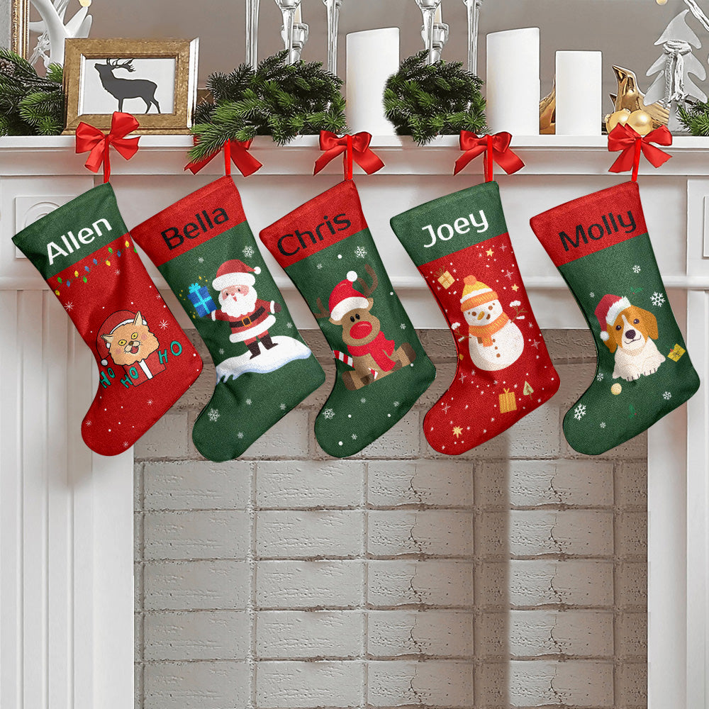 Personalised Christmas Stocking - Custom Name Embroidery | Ballantines Font