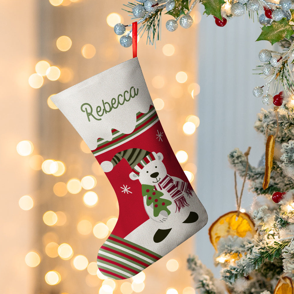 Personalised Name Christmas Stockings - Custom Text Family Stockings