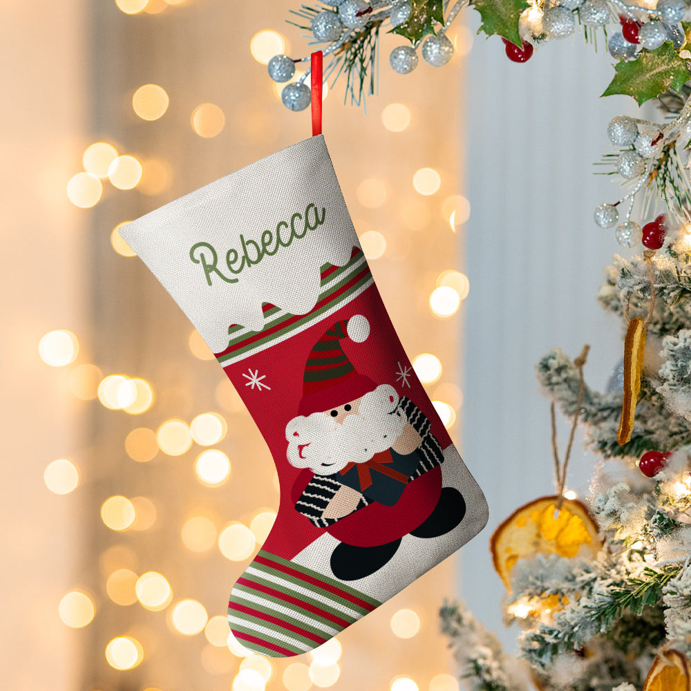 Personalised Name Christmas Stockings - Custom Text Family Stockings