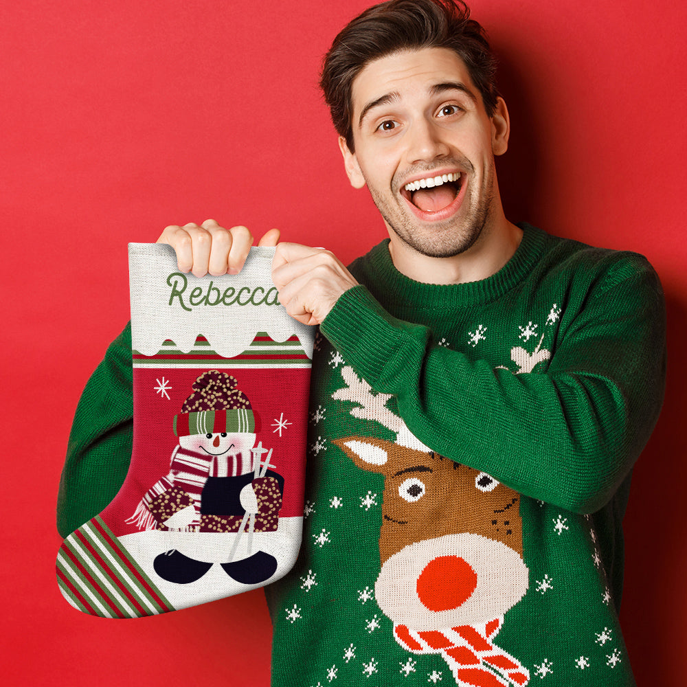 Personalised Name Christmas Stockings - Custom Text Family Stockings