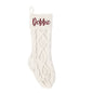 Side profile of 18in personalised knitted stocking highlighting roomy interior and high-quality acrylic fibres, ideal Xmas gift for children