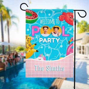 Welcome Sign Garden Flag Personalized Garden Flag for Pool Party